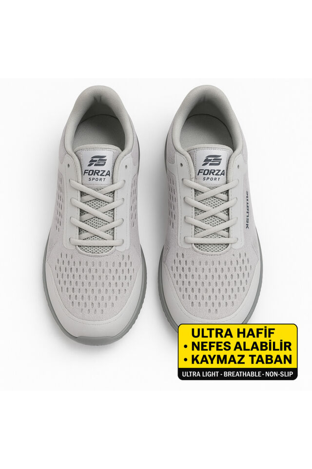 Rahat Hafif Esnek Günlük Erkek Spor Sneakers Ayakkabı Gri - 42