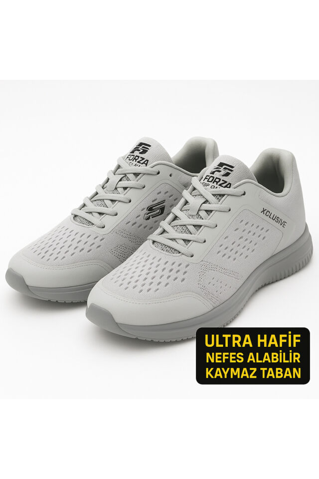 Rahat Hafif Esnek Günlük Erkek Spor Sneakers Ayakkabı Gri - 43