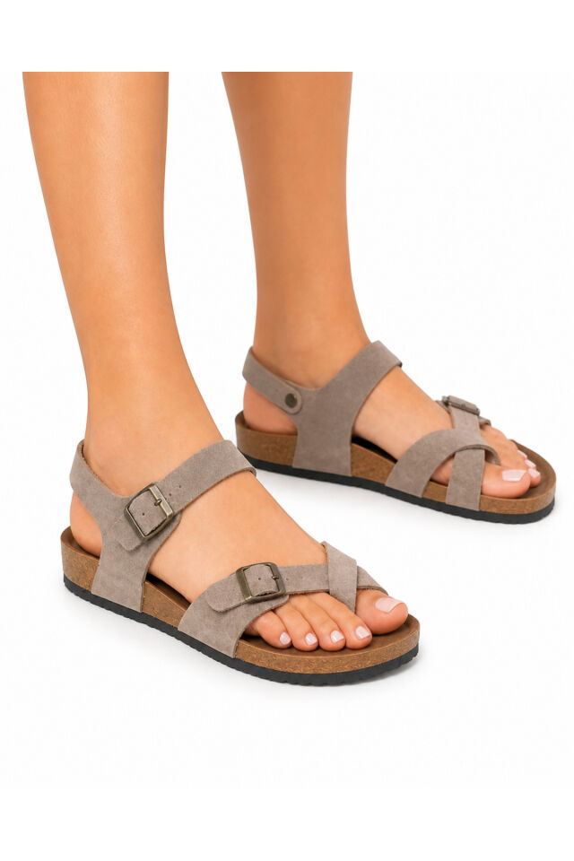 Rahat Taormına Leolı 1021077 Mayari Rio Kids Birkens Model Ortopedik Sandalet Vizon - 38
