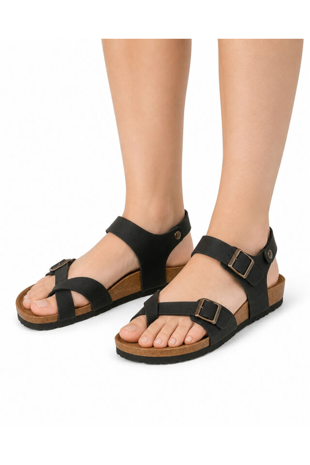 Rahat Taormına Leolı 1021077 Mayari Rio Kids Birkens Model Ortopedik Sandalet Siyah - 39