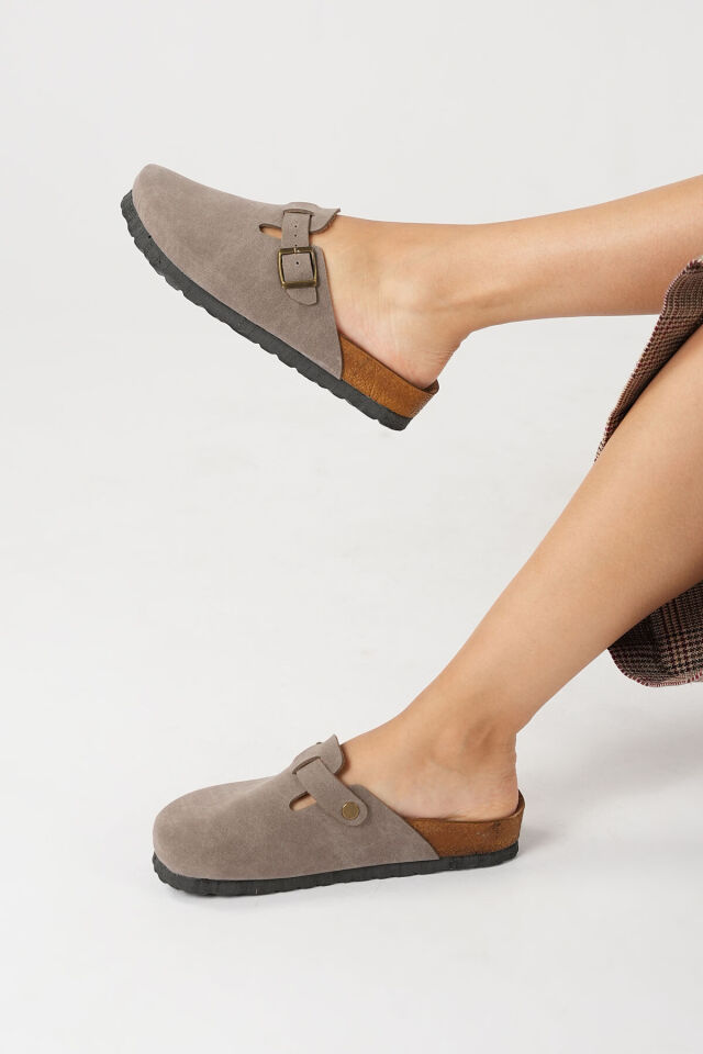 Mantar Tabanlı Boston Birken Sabo Terlik Vizon - 38