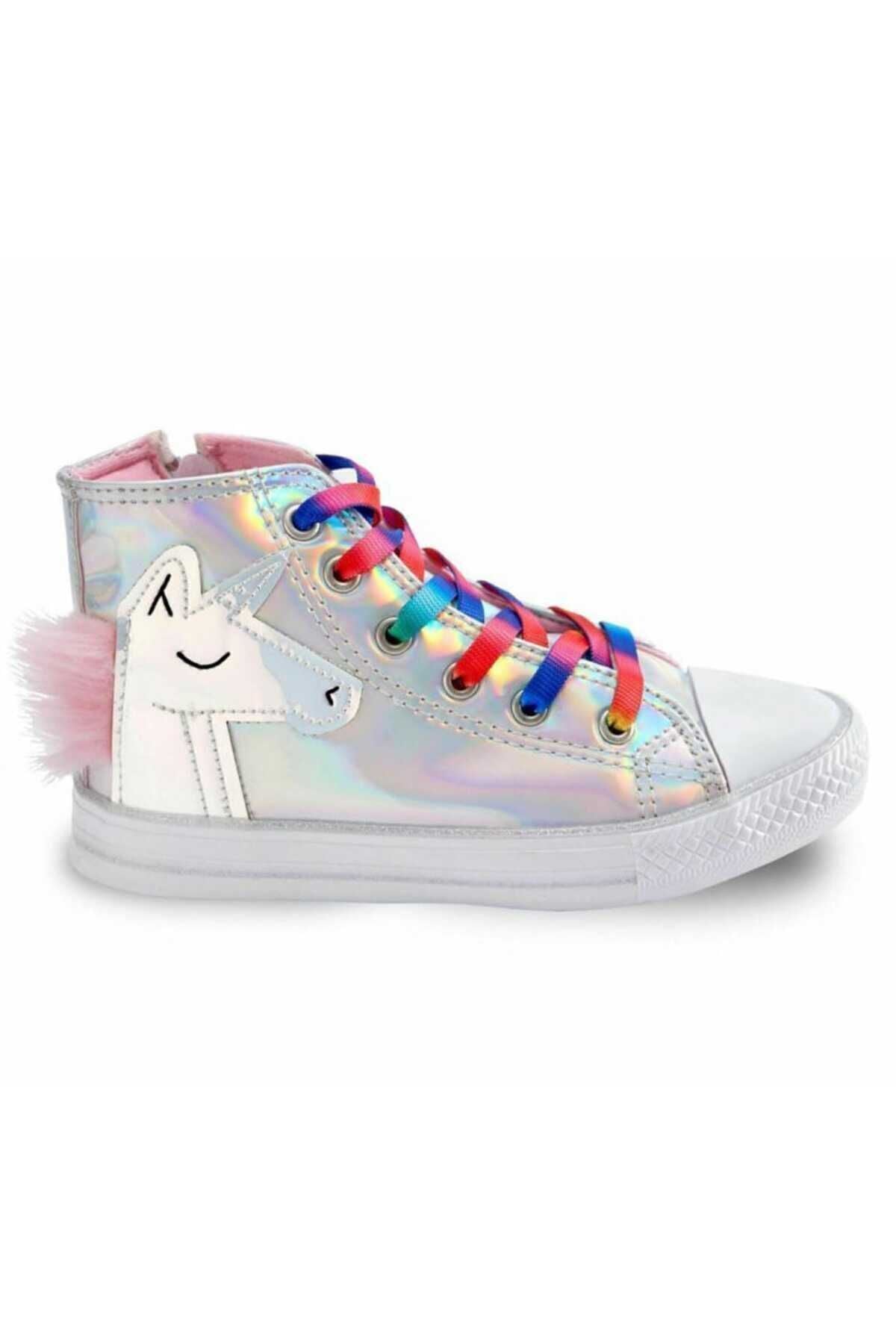 unicorn hologramlı kız cocuk sneakrs renkli - 33